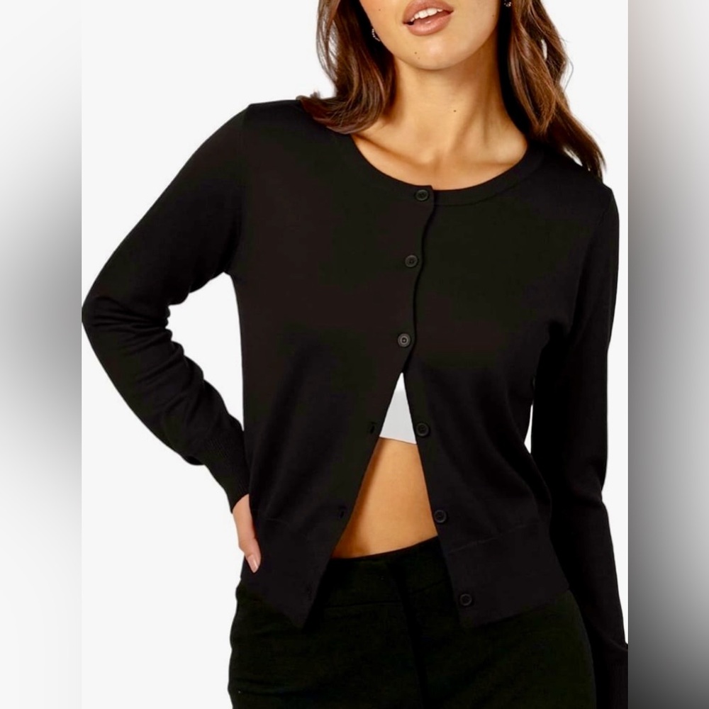 White Stag Black Knit button up cardigan Sweater